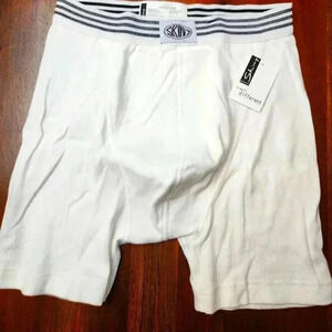 NWT Vintage Skiny Basic Now boxer pant briefs in white #72372 Small
